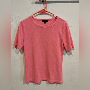 J Crew Hot Pink Textured Short Sleeve